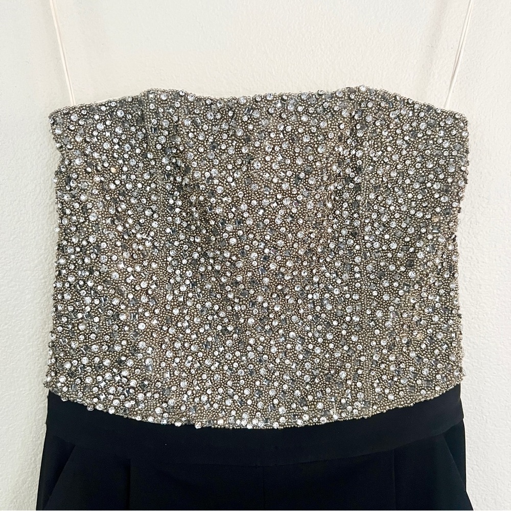 ALICE + OLIVIA Jeri Embellished Jumpsuit in Black Cream - Picture 10 of 14